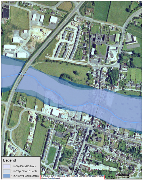Figure 2: Hyder Consulting Flood Zones for Callan, 2010